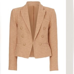 L'AGENCE Camel Double-Breasted Blazer